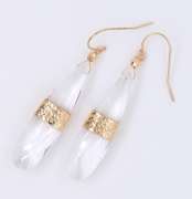Gorgeous Yellow Gold Crystal Dangle Earrings