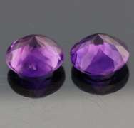 Glittering grape purple 21.03ct 15mm Amethyst pair