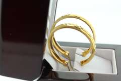 LADIES 21K  GOLD LOOP EARRINGS