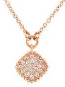 New Gabriel & Co Rose Gold Pave Diamond Beaded Pendant on Chain