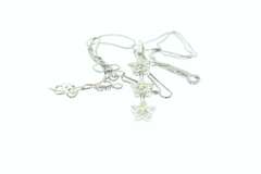 Ladies 14k white gold and diamond necklace and pendant