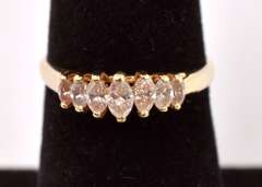Elegant Anniversary Style Diamond Ring in 14K Yellow Gold