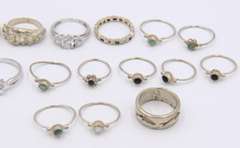 Group Lot of Vintage 925 Sterling Silver Rings