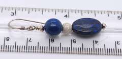 Vintage Sterling Silver Lapis Pendant with Lapis Dangle Earrings