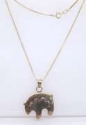 Vintage 925 Sterling Silver Bear Pendant on Chain