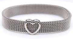 Tiffany & Co Stainless Steel Somerest Heart Stretch Bracelet