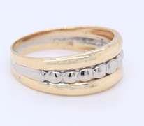 Attractive Two Tone Gold Milor Italy Dot Ring
