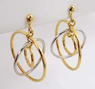 Stylish 14k Interlocking Circles Dangle Earrings
