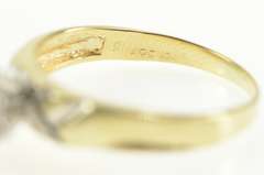 10K Yellow Gold 0.21 Ctw Round Diamond Cluster Engagement Ring