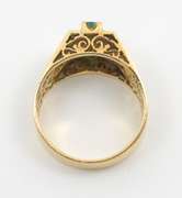 Sweet Emerald & Diamond Filigree Ring