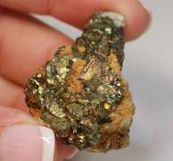 Unique shape! 145ct natural Pyrite and Calcite