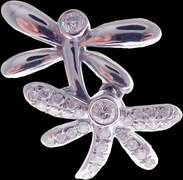18k White Gold Twin Dragonfly with Diamond Head Earrings