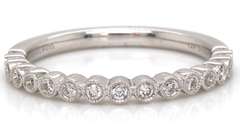 Brand New Gabriel & Co Diamond Milgrain Bezel Band in White Gold