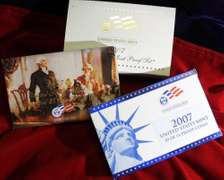 3 2007 14-coin US Proof Sets in original Mint-issued boxes