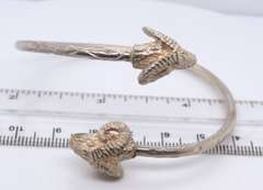 Vintage Sterling Silver Ram's Head Bangle