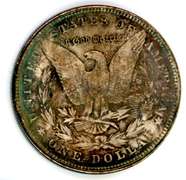 Rainbow Toned 1896 Morgan Silver Dollar