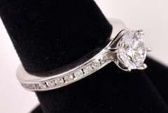 14K White Gold Lab Created Diamond Ring