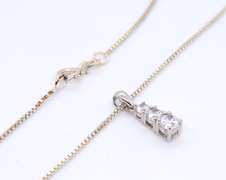 Vintage Sterling Silver Cubic Zirconia Pendant on Chain