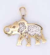 Charming Yellow Gold Elephant Pendant
