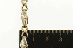 10K Yellow Gold 1.25 Ctw Baguette Diamond Wavy Tennis Bracelet