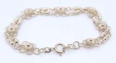 Vintage Sterling Silver Double Row Bracelet