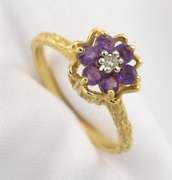 High Mount 14k Amethyst Flower Ring