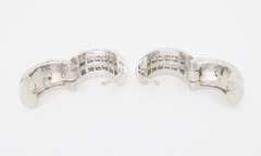 18k White Gold Huggie Diamond Earrings