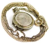 Antique French Sterling Reliquary Relic Pendant & Chain