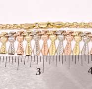 Elegant Fringe Necklace in Tri-Color Gold