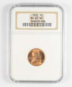 MS67 RD 1935 Lincoln Wheat Cent - Graded NGC