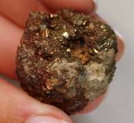 Battling hues! 160ct natural Pyrite in matrix