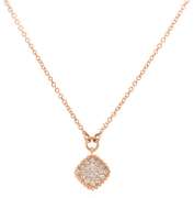 New Gabriel & Co Rose Gold Pave Diamond Beaded Pendant on Chain