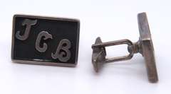 Vintage Sterling Silver Signed Initial JCB Cufflinks