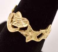 Incredible Star and Moon Ring in 14K Yellow Gold