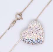 Vintage Sterling Silver Heart Shaped pendant on Chain
