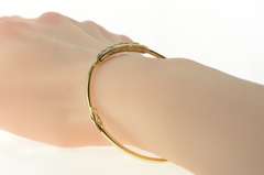 14K Yellow Gold 0.75 Ctw Ruby Diamond Inset Oval Bangle Bracelet