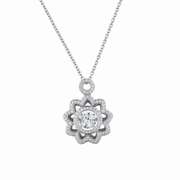 Big Detailed Flower pendant with Dancing Stone