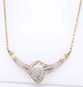 Incredible Yellow Gold Diamond Cluster Necklace