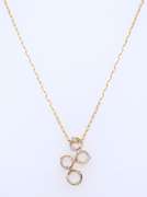 Brilliant Yellow Gold Diamond Circle Station Pendant on Chain