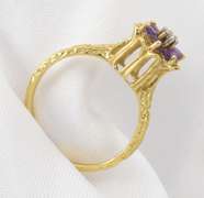 High Mount 14k Amethyst Flower Ring