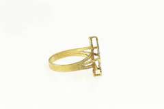 10K Yellow Gold A Cursive Monogram Letter Diamond Accent Ring