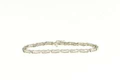 14K White Gold 1.25 Ctw Baguette Diamond Classic Tennis Bracelet