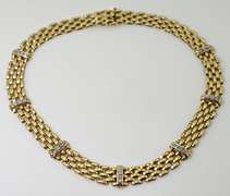 Lovely 14K Panther Link Necklace with Diamonds