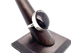 👻 HAUNTING! 👻 Oval Black Onyx Tibetan Silver Ring