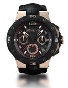 DeNovo Swiss Made men’s watch, 100m Water resistance, Rubber strap with extra leather strap