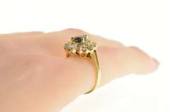 14K Yellow Gold 1.89 Ctw Pear Sapphire Halo Engagement Ring