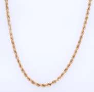Simple Yellow Gold Rope Chain Necklace