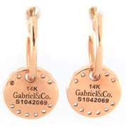 New Gabriel & Co Pave Diamond Disc Dangle Hoop Earrings