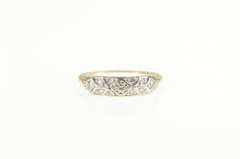 14K Yellow Gold Art Deco Diamond Encrusted Wedding Band Ring
