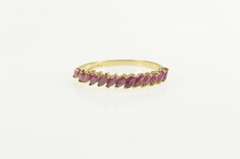 14K Yellow Gold Marquise Ruby Stackable Wedding Band Ring